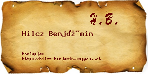 Hilcz Benjámin névjegykártya