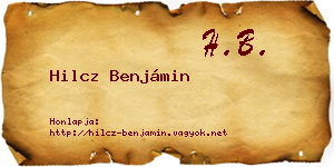 Hilcz Benjámin névjegykártya